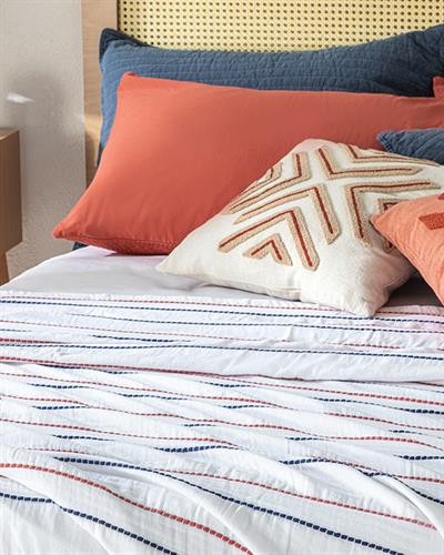 Essence Покривка За Легло Двоен Размер, Муселин, Бяло, 240 X 260 Cm