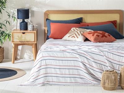 Essence Покривка За Легло King Size, Муселин, Бяло, 260 X 280 Cm