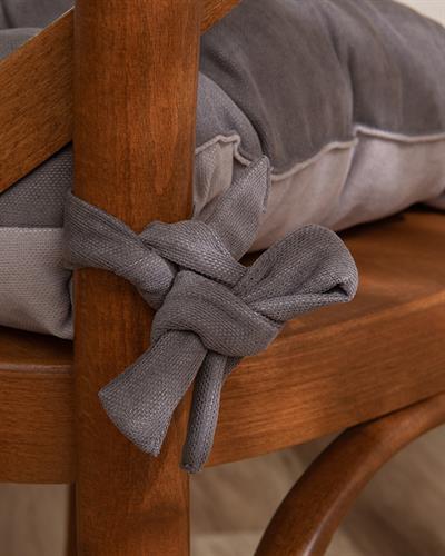 Este Възглавница За Стол Копринен Twill, Сиво, 40 X 40 Cm