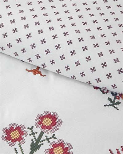 Etamine Flower Спален Комплект Единичен Памучен 160x220 см Розов