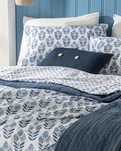 Eternal Harmony Комплект Спално Бель Единичен Размер, Памучен, Индиго, 160 X 220 Cm