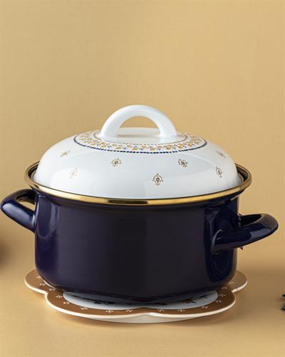 Ethnic Lines Тенджера Емайлиран, Индиго, 16 Cm