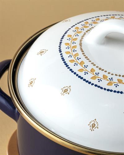 Ethnic Lines Тенджера Емайлиран, Индиго, 16 Cm