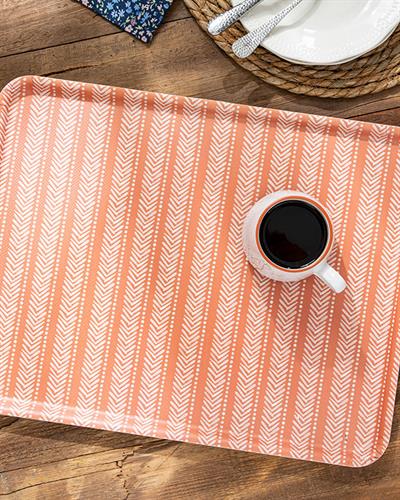 Ethnic Touch Табла Нехлъзгаща Се, Меламин, Оранжево,, 35 X 45 Cm