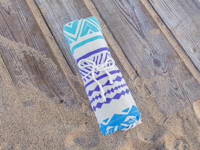 Ethnical ПЛАЖНА ХАВЛИЯ Отпечатано 70x150 cm White