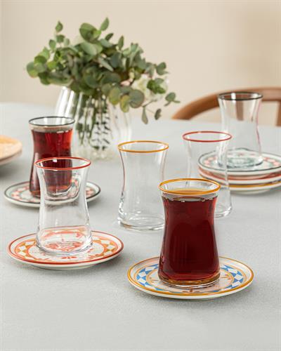 Etnik Сервиз За Чай 12 Парчета, Порцелан, Цветен, 160 Ml