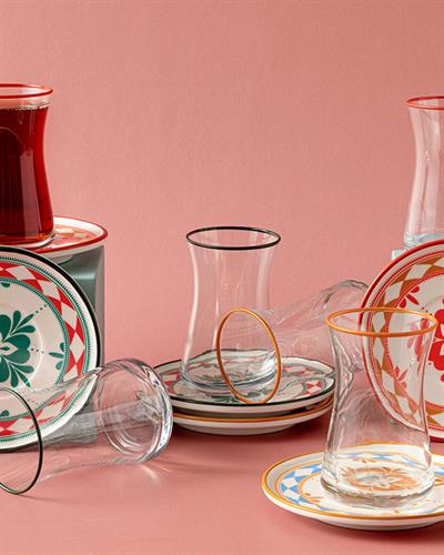 Etnik Сервиз За Чай 12 Парчета, Порцелан, Цветен, 160 Ml