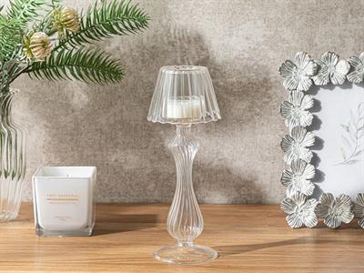 Eva Свещник Жакард С Граници, Прозрачен, 9 X 23 Cm