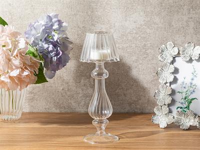 Eva Свещник Жакард С Граници, Прозрачен, 9 X 24 Cm