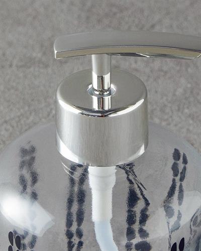 Evalina Дозатор За Течен Сапун За Баня Стъкло 8x14 см Сребърен.