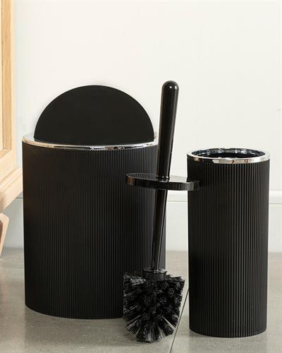 Evelyn Комплект За Баня 2Бр., Черно, 19 X 21,5 Cm+10 X 10 X 37 Cm