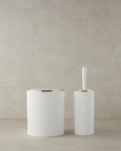 Evelyn 2 Set Bathroom Set 19x21,5 cm+10x10x37 cm White