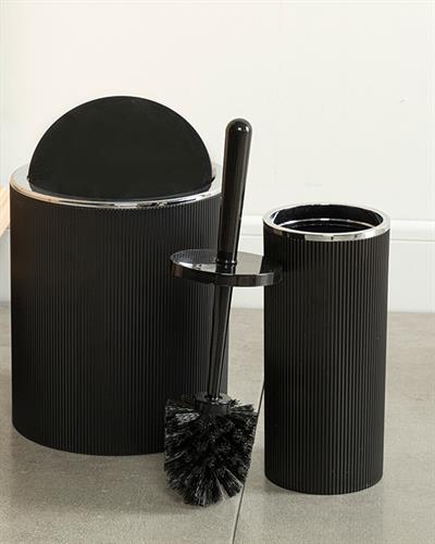 Evelyn Комплект За Баня 2Бр., Черно, 19 X 21,5 Cm+10 X 10 X 37 Cm