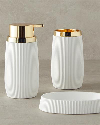 Evelyn Комплект За Баня 3 Бр., Бяло, 17,5 X 6,5 X 6,5 Cm+9 X 6,5 X 6,5 Cm+1