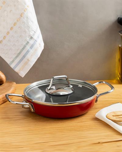Excellence Aluminum Non-stick Shallow Frying Pan 18 cm Red