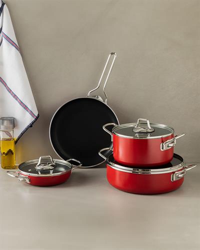 Excellence Aluminum Non-stick Shallow Frying Pan 18 cm Red