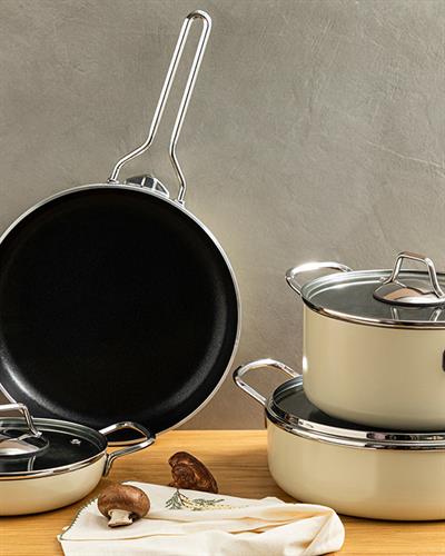 Excellence Тенджера Незалепващо Покритие, Алуминий, Кремово, 26 Cm