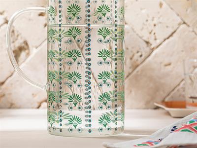 Exotic Art Borosilicate Water Bottle 1250 ml Green