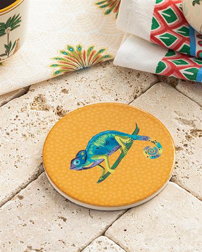 Exotic Chameleon Подложка За Чаша Керамика, Жълто, 10,8 Cm