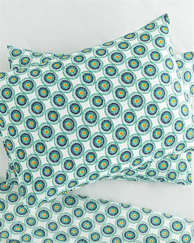 Exotic Circles Easy Iron 2 Set Pillowcase 50x70 cm Koyu Yeşil