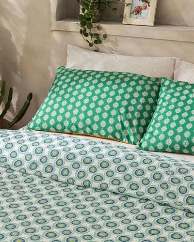 Exotic Circles Пике Двоен Размер, Отпечатан, Тъмно Зелено, 200 X 220 Cm