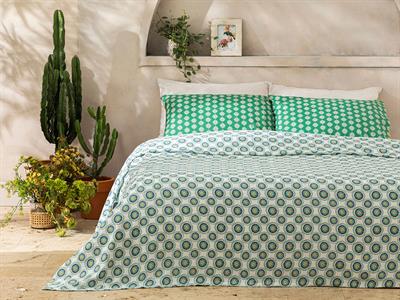 Exotic Circles Пике King Size, Отпечатан, Тъмно Зелено, 240 X 220 Cm