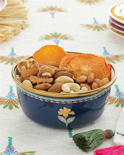 Exotic Flower Купа Емайлиран, Тъмно Синьо., 12 Cm