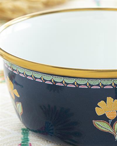 Exotic Flower Купа Емайлиран, Тъмно Синьо., 12 Cm