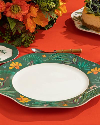 Exotic Leaves Супла New Bone China, Зелено, 32 Cm