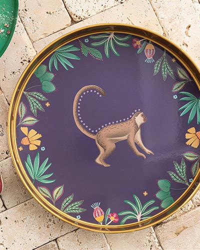 Exotic Monkey PP Tray 33 cm Purple