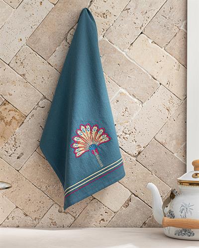 Exotic Palm Кърпа За Изсушаване Памучен, Тъмно Синьо., 30 X 50 Cm