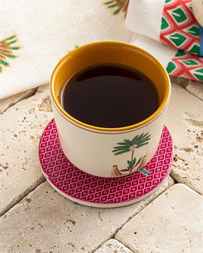 Exotic Palm Подложка За Чаша Керамика, Розово, 10,8 Cm