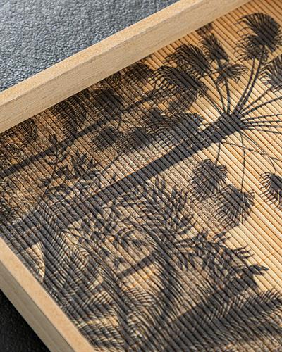 Exotic Palm Декоративна Табла Бамбук, Естествено-Черно, 40X30X5 Cm