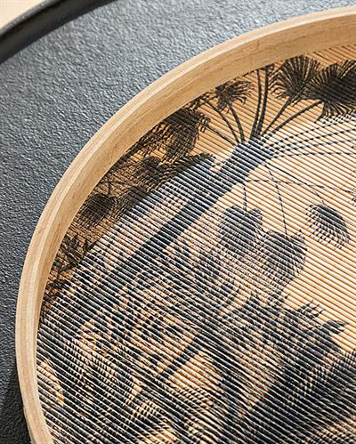 Exotic Palm Декоративна Табла Бамбук, Естествено-Черно, 45X45X3 Cm