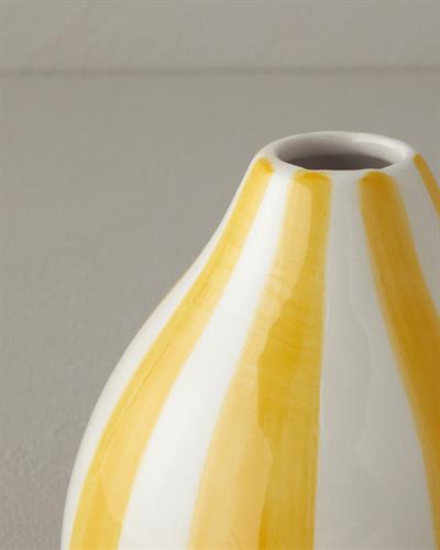 Exotic Strip Ваза Керамика 10x10x12 см Жълт