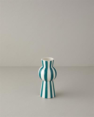 Exotic Strip Ваза Керамика 10x10x20 см Тюркоаз
