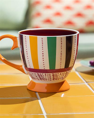 Exotic Strip New Bone China Cup 460 ml Colorful