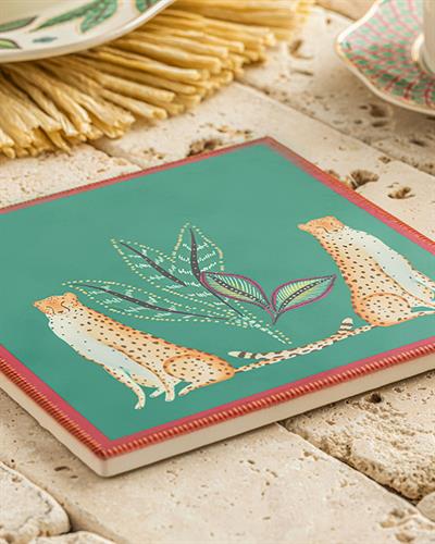 Exotic Tiger Нихале Керамика, Зелено, 16 X 16 Cm