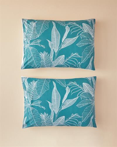 Exotic Toile Калъфка За Възглавница 2 бр. Памучен 50x70 см Морскосин - Зелен.