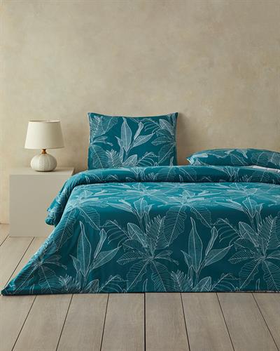 Exotic Toile Спален Комплект Кралски размер Памучен 240x220 см Морскосин - Зелен.