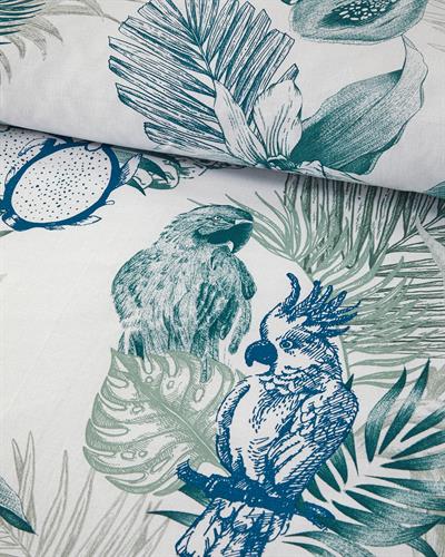 Exotic Toile Спален Комплект Кралски размер Памучен 240x220 см Морскосин - Зелен.