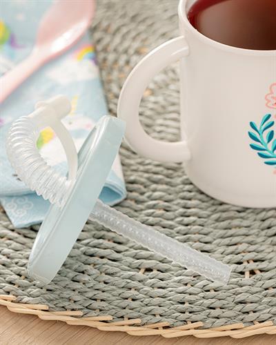 Fairy Чаша Със Сламка Пластмасов, Синьо, 210 Ml