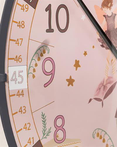 Fairy Wall Clock for Kids 35x35 cm Pink