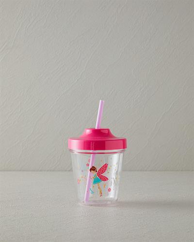 Fairy Детска Бутилка Със Сламка Тритан 350 мл.. Розов