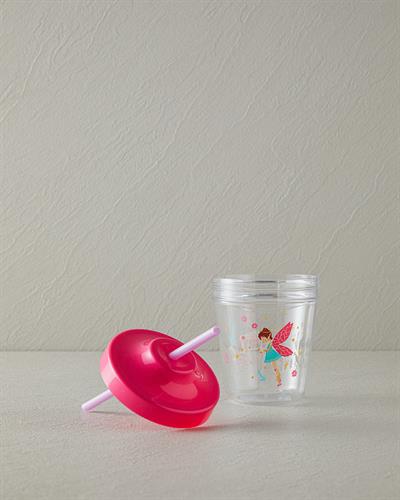 Fairy Детска Бутилка Със Сламка Тритан 350 мл.. Розов