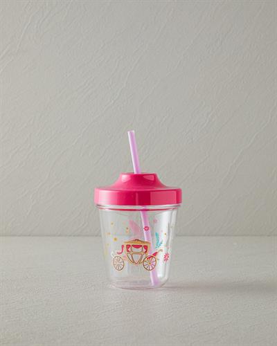 Fairy Детска Бутилка Със Сламка Тритан 350 мл.. Розов