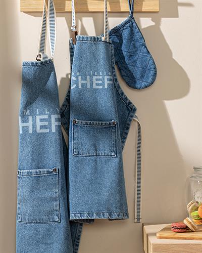 Family Chef Кухненска Престилка Регулируем Памук 58x80 см Син