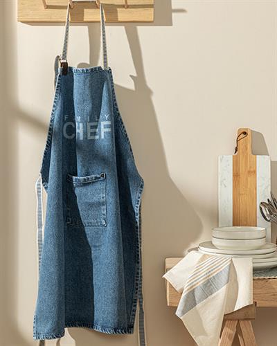 Family Chef Кухненска Престилка Регулируем Памук 58x80 см Син