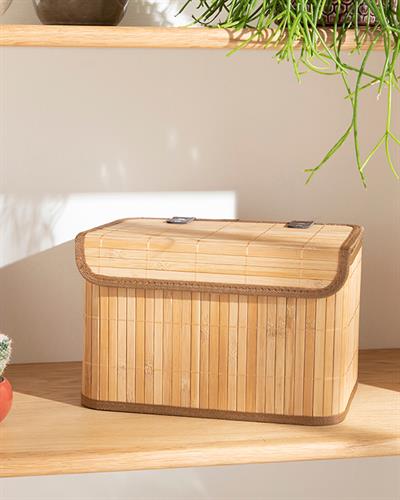 Fancy Кутия За Съхранение Бамбук 28X20X18 см Бежов