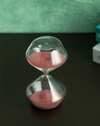 Fancy Пясъчен Часовник 30 мин. 10x10x18 см Розов